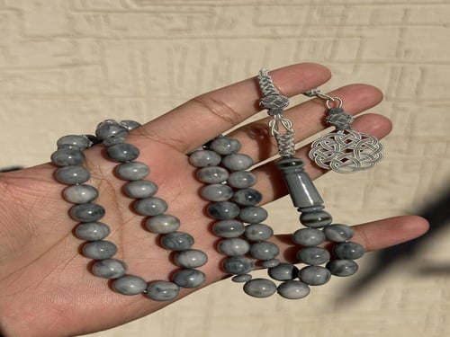 سبحة فاتوران رمادي مموج طربزونة