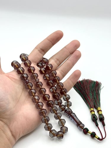 سبحة زعفران بني داكن تفاحي كركوشة