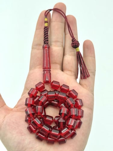 سبحة بكلايت أحمر شفاف كركوشة