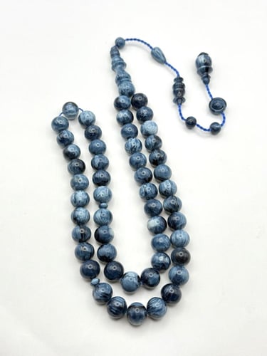 سبحة فاتوران أزرق مموج تمليكة