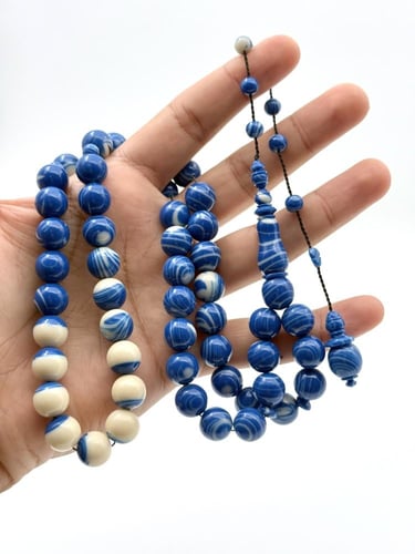 سبحة بلياردو أزرق مموج جديد