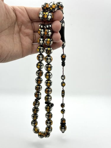 سبحة يسر مطعم كهرمان وعاج وفضة