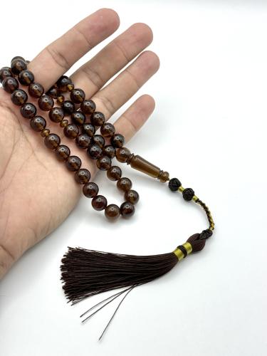 سبحة فاتوران بني شفاف كركوشة