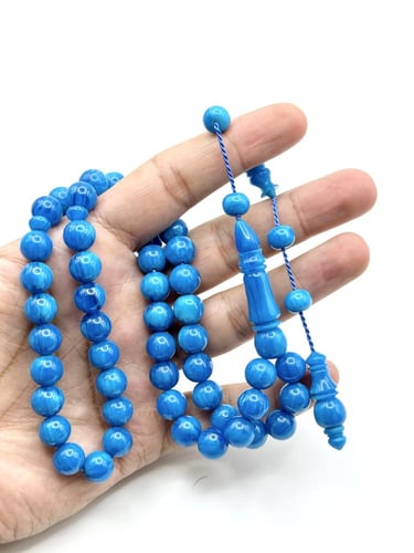 سبحة فاتوران أزرق مموج تمليكة