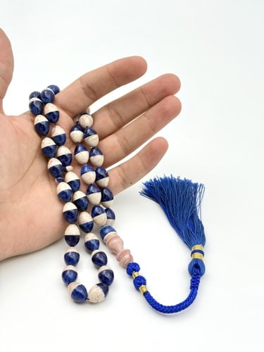 سبحة فاتوران منوصف أبيض أزرق كركوشة