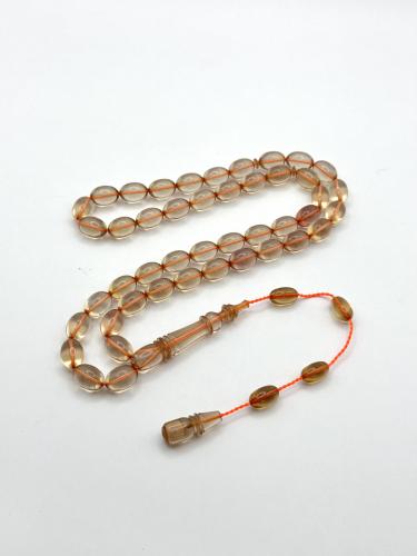 سبحة فاتوران عسلي شفاف تمليكة