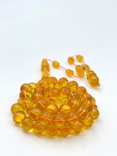 سبحة فاتوران سوبر أصفر شفاف تمليكة