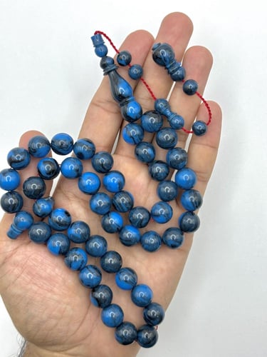 سبحة بكلايت أزرق معرق تمليكة