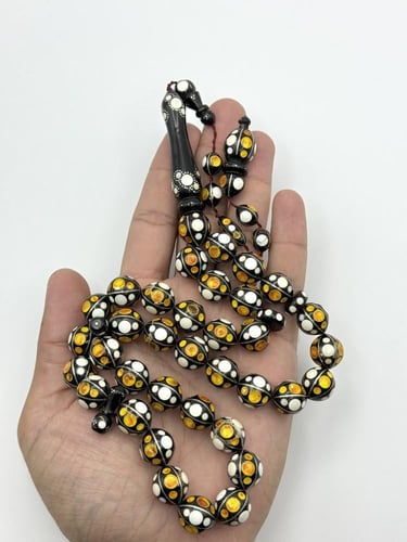 سبحة يسر مطعم كهرمان وعاج وفضة