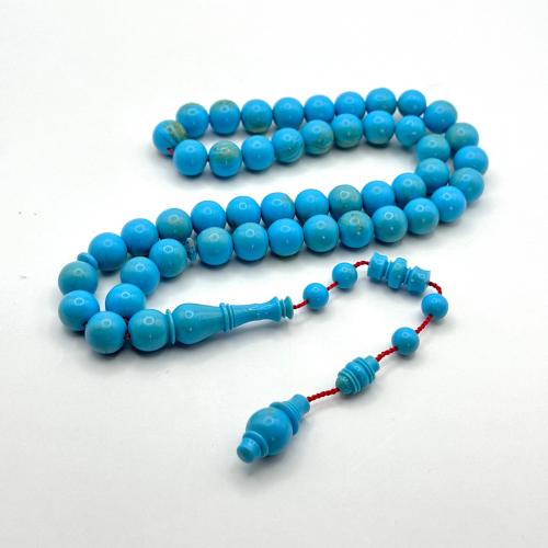 سبحة بكلايت أزرق فاتح بعروق ذهبية