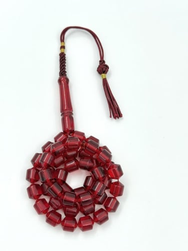 سبحة بكلايت أحمر شفاف كركوشة