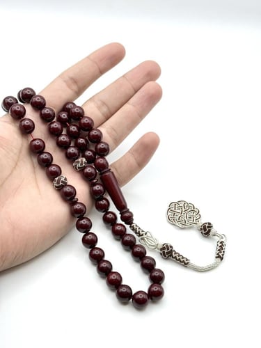 سبحة بكلايت عنابي غامق طربزونة