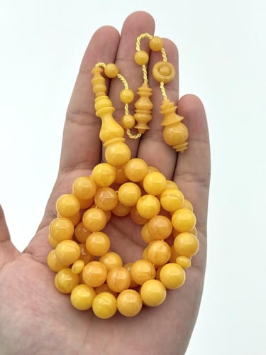 سبحة فاتوران أصفر كركمي تمليكة