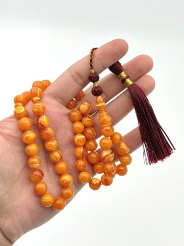 سبحة فاتوران أصفر مموج كركوشة