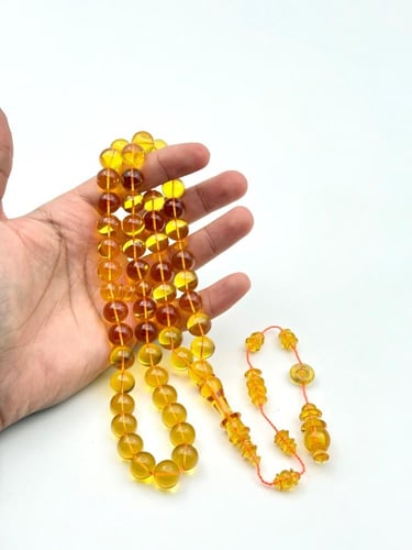 سبحة فاتوران سوبر أصفر شفاف تمليكة