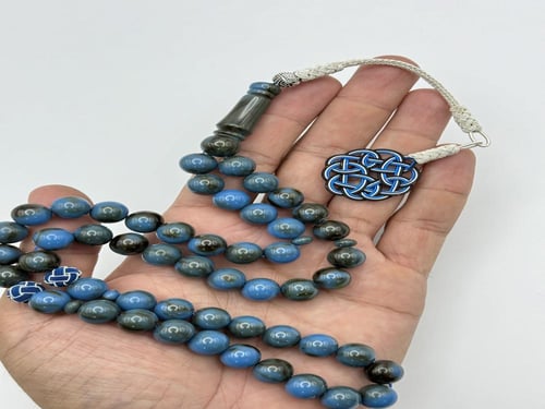 سبحة فاتوران أزرق مخلوط طربزونة