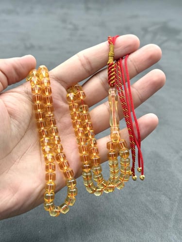 سبحة مستكة شبيه الكهرمان الشفاف