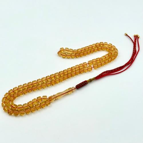 سبحة مستكة شبيه الكهرمان الشفاف