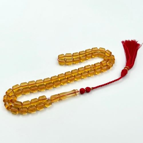 سبحة مستكة شبيه الكهرمان الشفاف