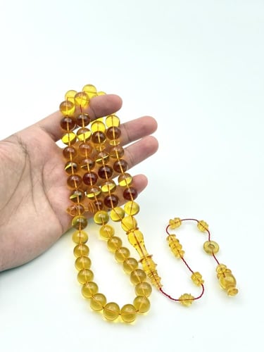 سبحة فاتوران سوبر أصفر شفاف تمليكة