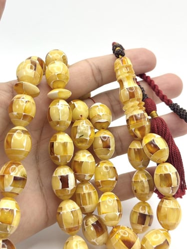 سبحة كهرمان موزاييك أرابيسك طبيعي