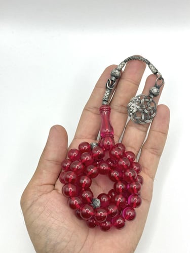 سبحة زعفران دم الغزال طربزونة فضة