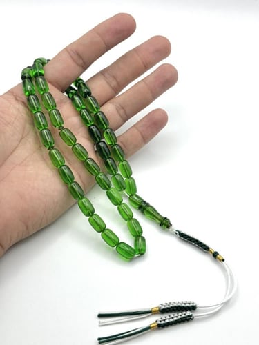 سبحة فاتوران أخضر شفاف كركوشة