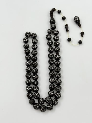 سبحة فاتوران أسود مطعم فضة تمليكة