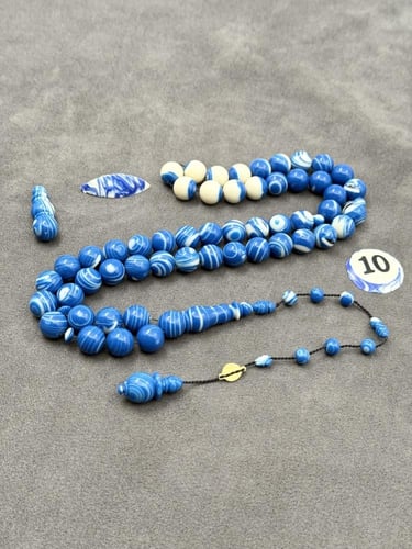 سبحة بلياردو أزرق مموج جديد