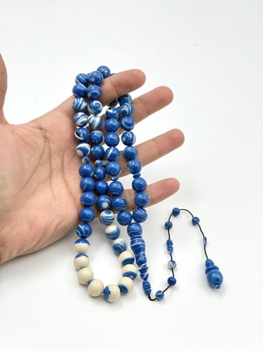 سبحة بلياردو أزرق مموج جديد