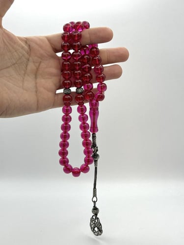 سبحة زعفران دم الغزال طربزونة فضة