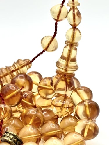 سبحة فاتوران عسلي شفاف