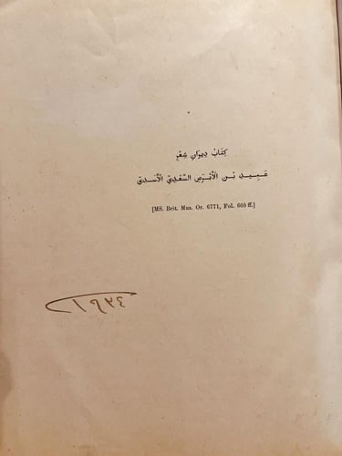 19387-ديوان عبيد بن الابرص السعدي الاسدي