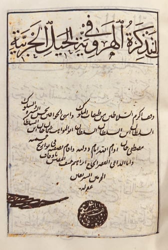 401-صورة مخطوط التذكرة الهروية في الحيل الحربية ها...