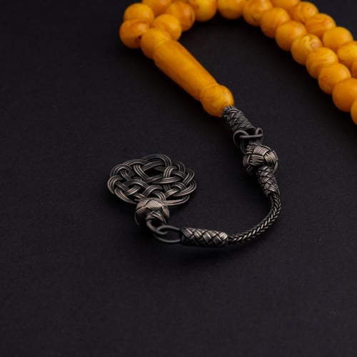 سبحة بكالايت طربزون فضة - أصفر مخلوط