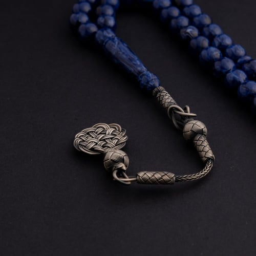 سبحة بكالايت طربزون فضة - لون كحلي