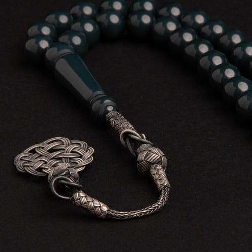 سبحة بكالايت طربزون فضة - أبيض