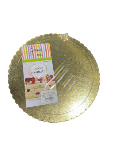 قواعد كيك ذهبية دائريه 25 حبة 25سم