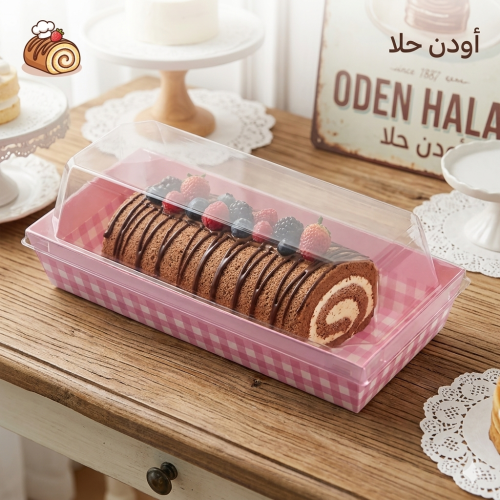 علب كيك كاروه أحمر (مستطيل)