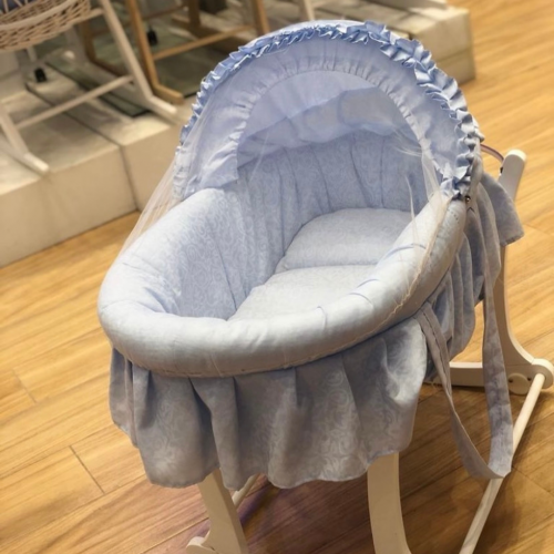 هندول مواليد مع قاعده خشبيه هزاز - لون سماوي