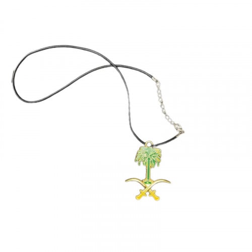 تعليقة سيارة سيفين ونخلة ذهبي مع اخضر - أناقة وفخر...