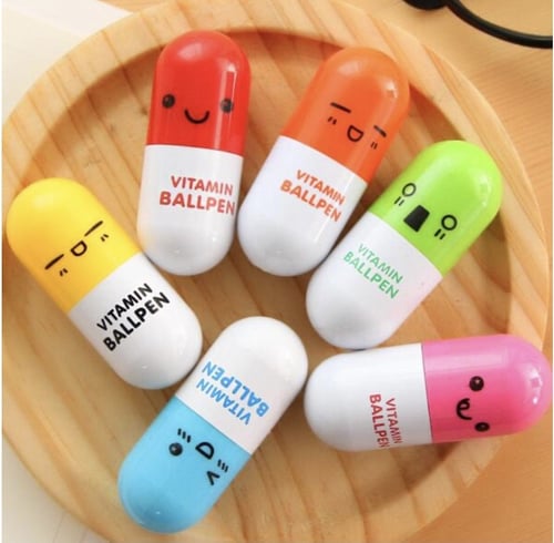 6 كروت إرشادات السكري مع قلم بشكل كبسولة