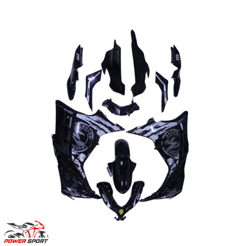 طقم فيبر اسود ريس 250cc