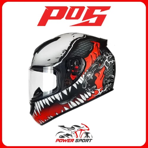 Powersport Motorcycle Protective Helmet - Red and Black All-Out