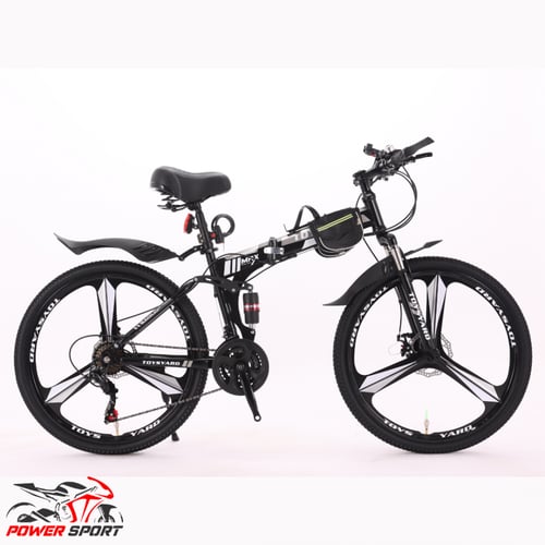 دراجة هوائية رياضية قابلة للطي رصاصي بأسود