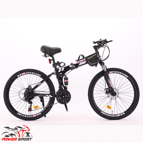 سيكل هوائي قابل للطي هجين لون وردي بأسود