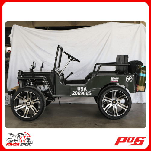 سيارة ميني جيب 4 عجلات 150CC - لون زيتي - Mini Jee...