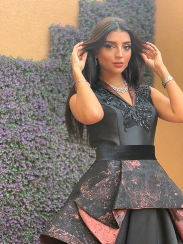 فستان سهره - أسود وبرونز