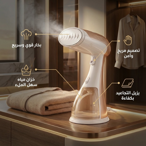 كاوية بخار محمولة للملابس سريعة التسخين مع خزان مي...