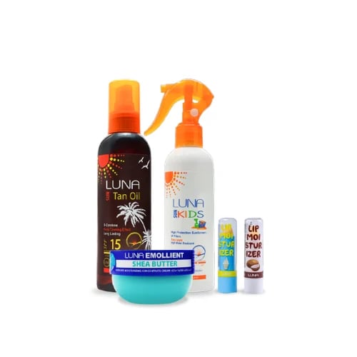 لونا زيت تشميس SPF15 + لونا بخاخ واقي من الشمس للأ...